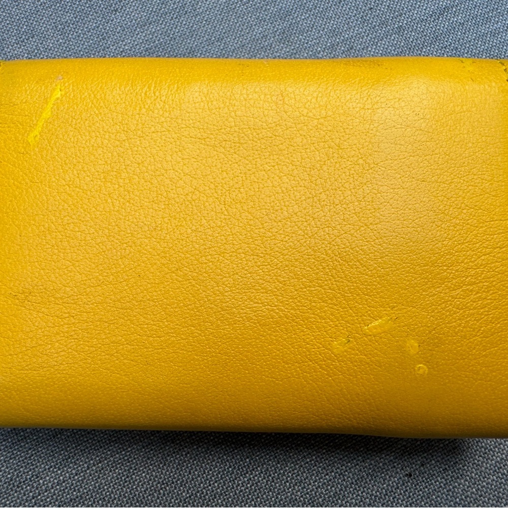Balenciaga Mustard Yellow Leather Mini Wallet - Picture 2 of 12